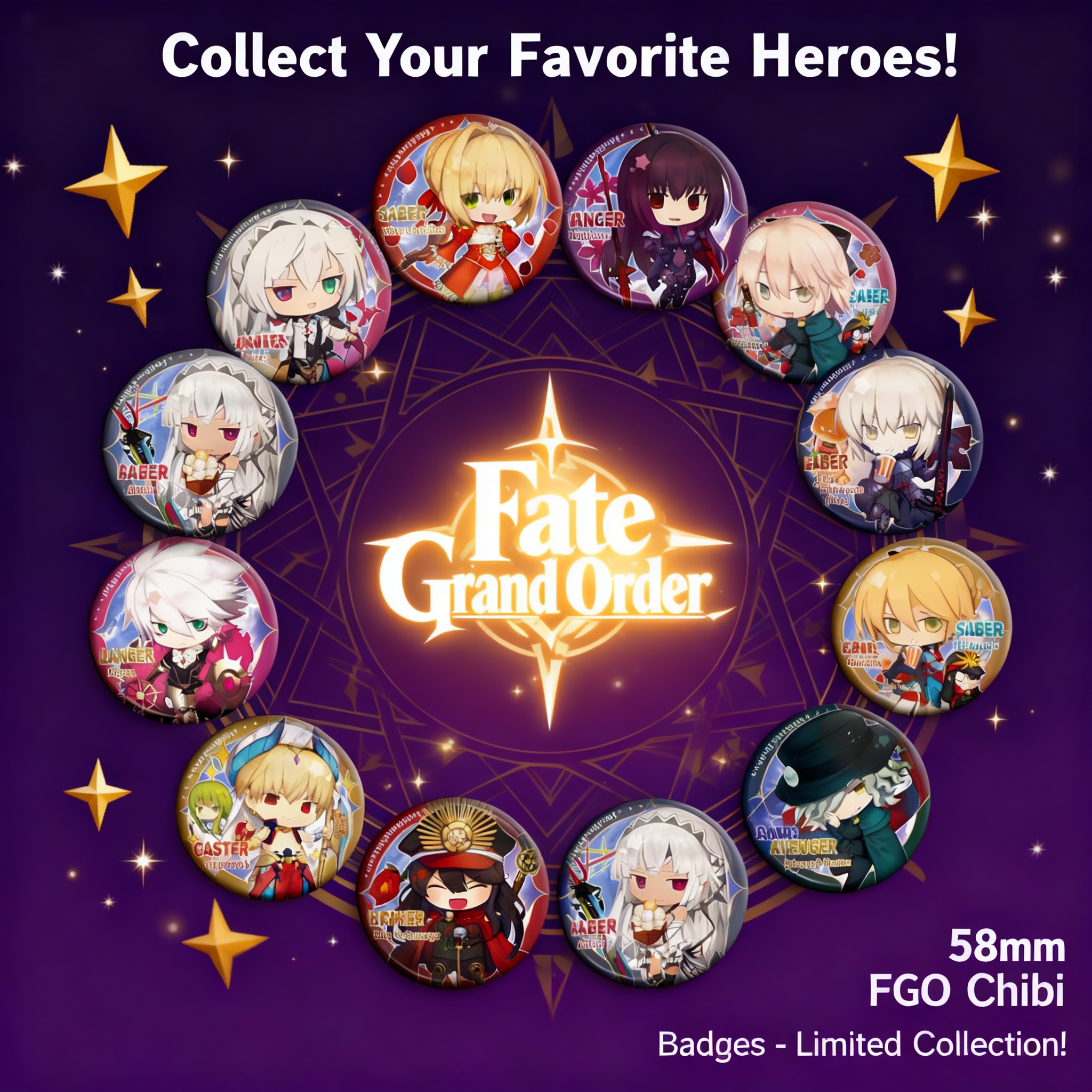Fate Anime Merchandise - Fate Grand Order FGO Anime Badge