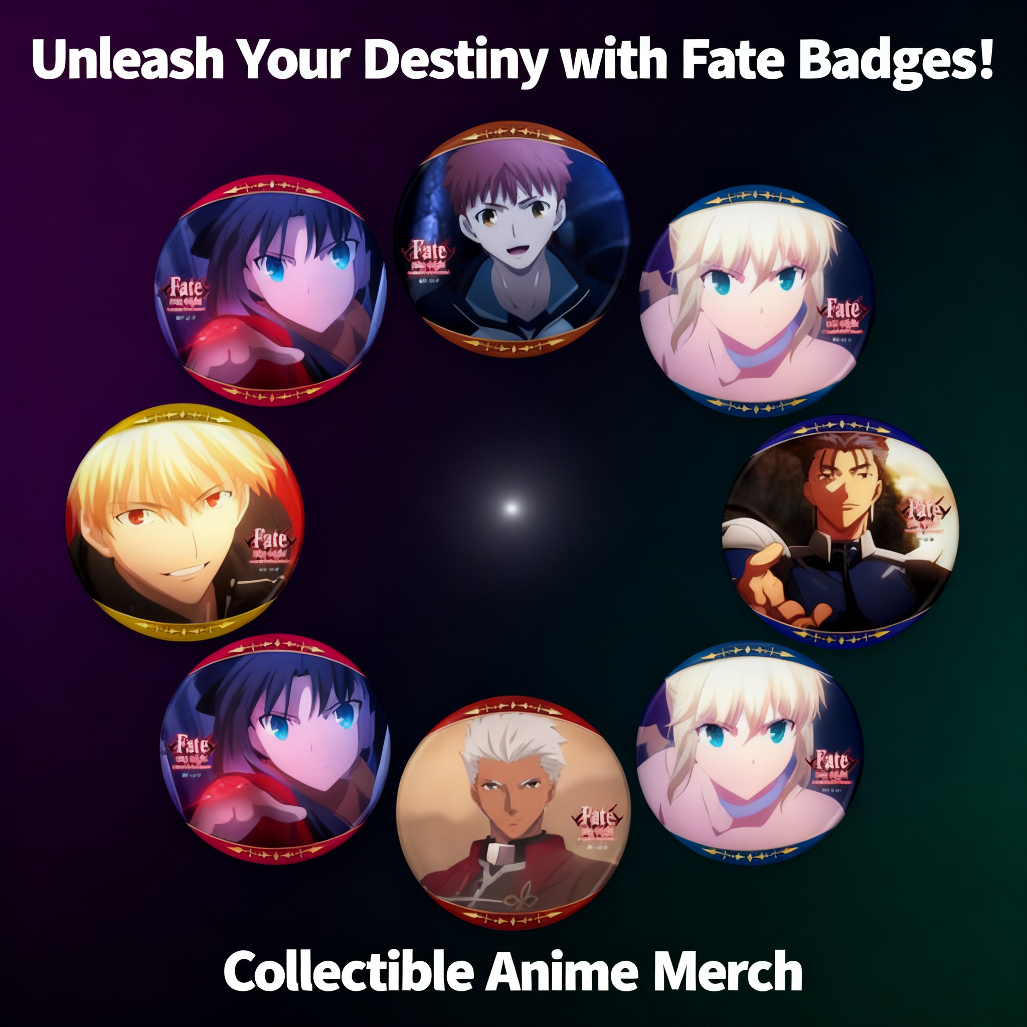 Fate Anime Merchandise - Fate Stay Night Anime Badge FATE