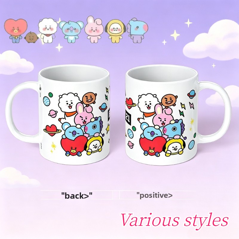BT21 cartoon cute ceramic mug  - Anime Merchandise Women recensione e prezzo